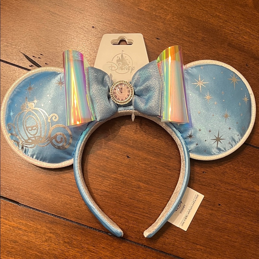 Disney 2024 Cinderella Magical Blue and Silver Minnie Ears Headband - BRAND NEW